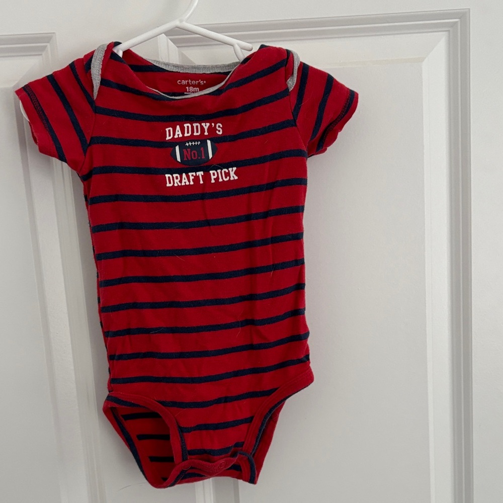 Carter's Red and Navy Striped Bodysuit
